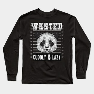 Wanted Panda Bear Mugshort funny Gifts Long Sleeve T-Shirt